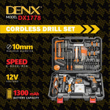 حقيبة الدريل والأدوات المتكاملة للصيانة من DENX (موديل DX1778)